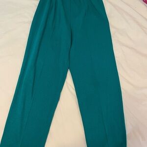 Green Knit Vintage High-Waisted Pants